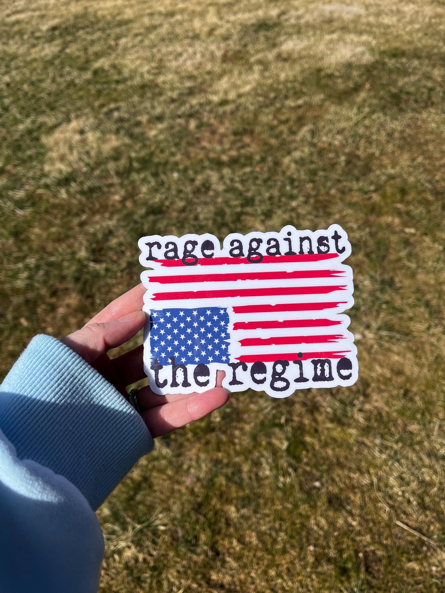 Rage Against the Regime Magnet or Vinyl Decal | Upside Down Flag Protest Sticker | Political Activism Decal | Anti-Regime Sticker