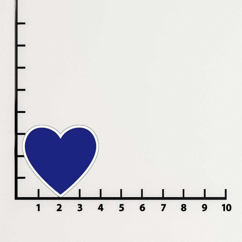 'Blue Heart for Democratic Support' magnet or vinyl decal displayed with a slight shadow on a white background. A bold, high-quality political sticker perfect for cars, laptops, fridges, or toolboxes. Great for activists, protestors, or anyone fed up with fascism.