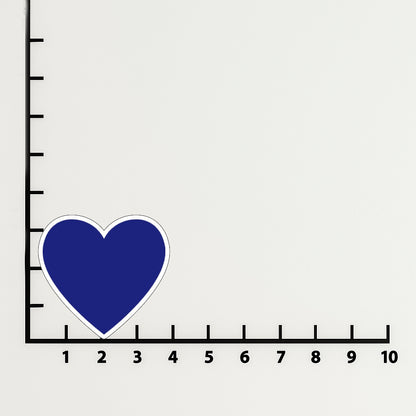 'Blue Heart for Democratic Support' magnet or vinyl decal displayed with a slight shadow on a white background. A bold, high-quality political sticker perfect for cars, laptops, fridges, or toolboxes. Great for activists, protestors, or anyone fed up with fascism.