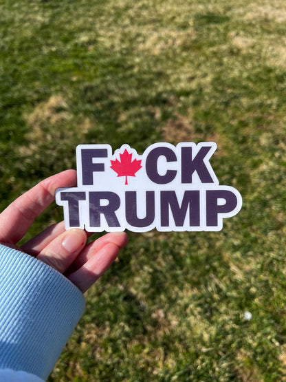 F*ck Trump Maple Leaf Canada Vinyl Decal or Magnet | Anti-Trump Political Protest | Canada Pride | Bold Protest Sticker