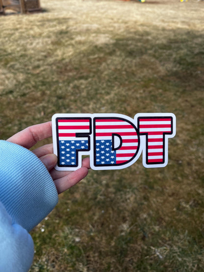 FDT Magnet or Vinyl Decal | F*ck Donald Trump Sticker | Upside Down Flag Protest Decal | Anti-Trump Political Sticker