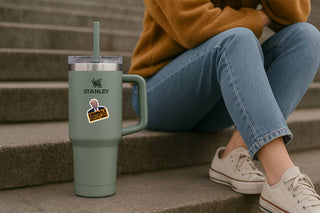 Anti Trump Criminals Should Not Have Nuclear Codes vinyl decal applied to Stanley tumbler cup political activist waterproof sticker