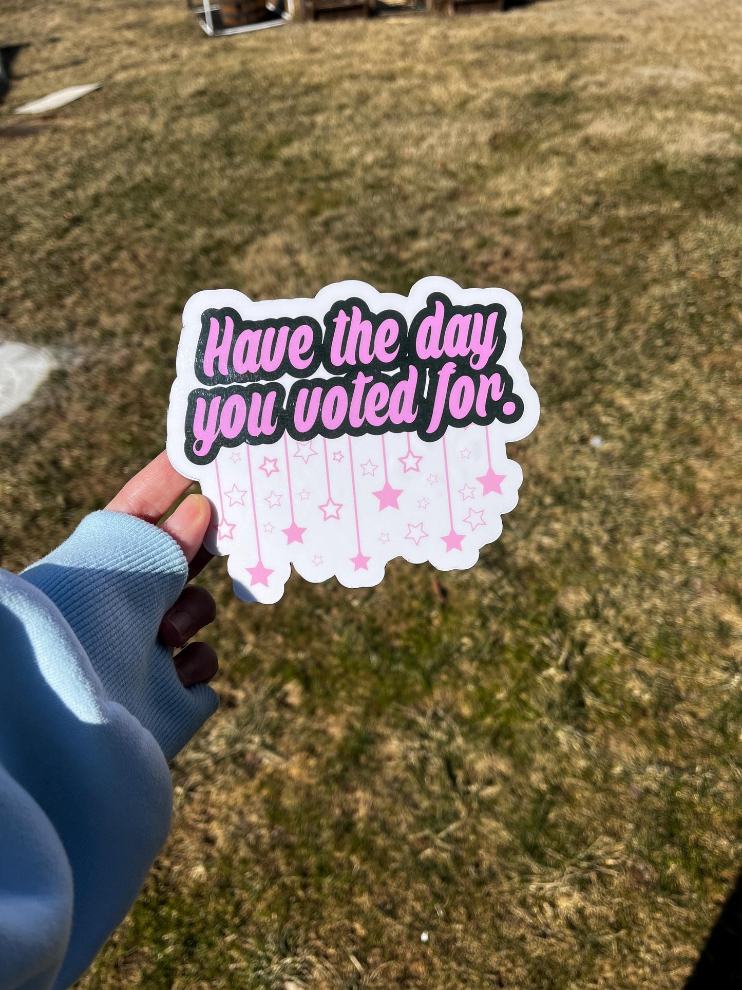 Have the Day You Voted For Vinyl Decal or Magnet | Political Humor Sticker | Voter Empowerment Design | Cute Stars Graphic
