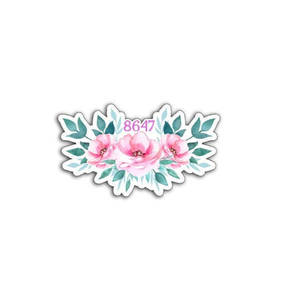 8647 (Get Rid of Trump) or FDT Subtle Dainty Pink Flowers Vinyl Decal or Magnet | Political Statement Sticker | Anti-Trump Protest Design