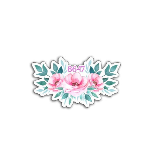 8647 (Get Rid of Trump) or FDT Subtle Dainty Pink Flowers Vinyl Decal or Magnet | Political Statement Sticker | Anti-Trump Protest Design