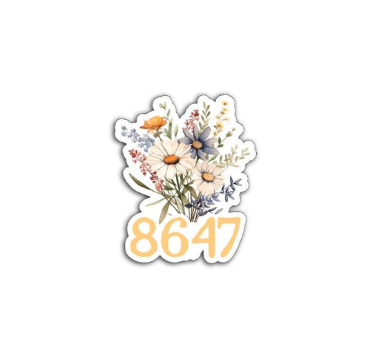 8647 (Get Rid of Trump) Subtle Bouquet Flowers Vinyl Decal or Magnet | Political Protest | Feminist Resistance Sticker | Cute Design