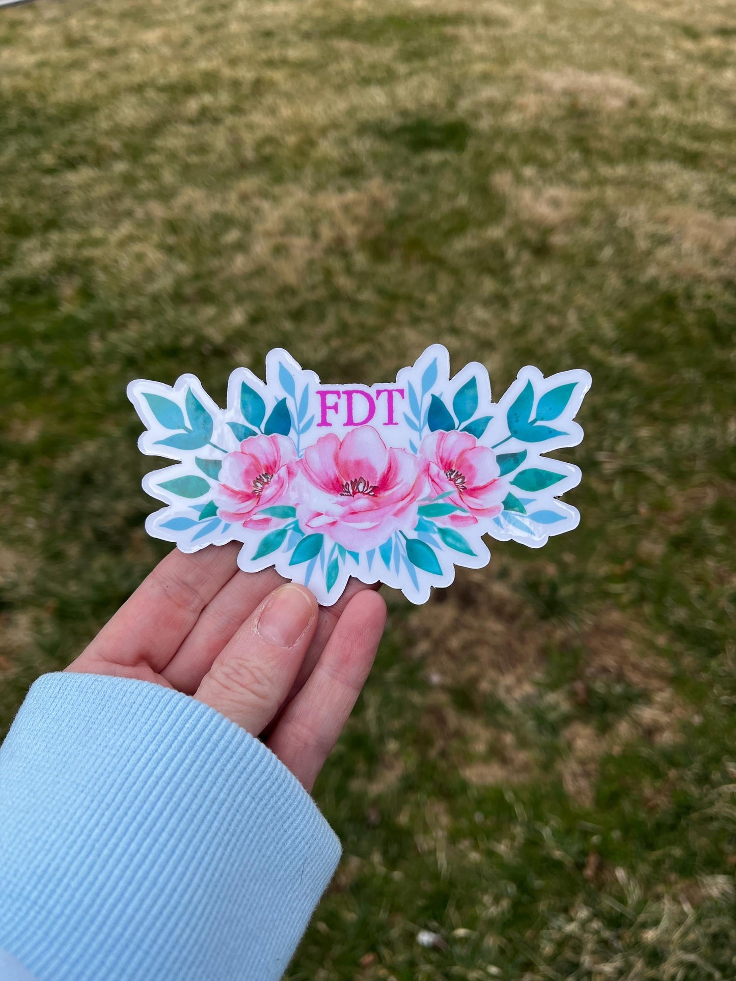 8647 (Get Rid of Trump) or FDT Subtle Dainty Pink Flowers Vinyl Decal or Magnet | Political Statement Sticker | Anti-Trump Protest Design