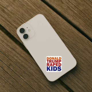 anti Trump sticker placed on iPhone back showing political protest decal on phone case clean minimal aesthetic vinyl sticker application