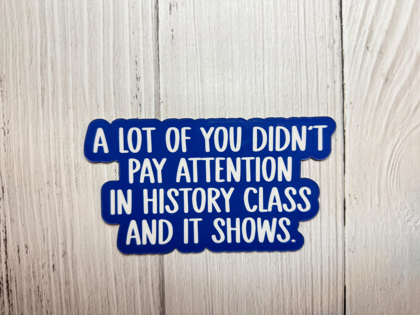 Some of You Didn't Pay Attention in History Class and It Shows Vinyl Decal or Magnet | Political Protest | History Humor Sticker