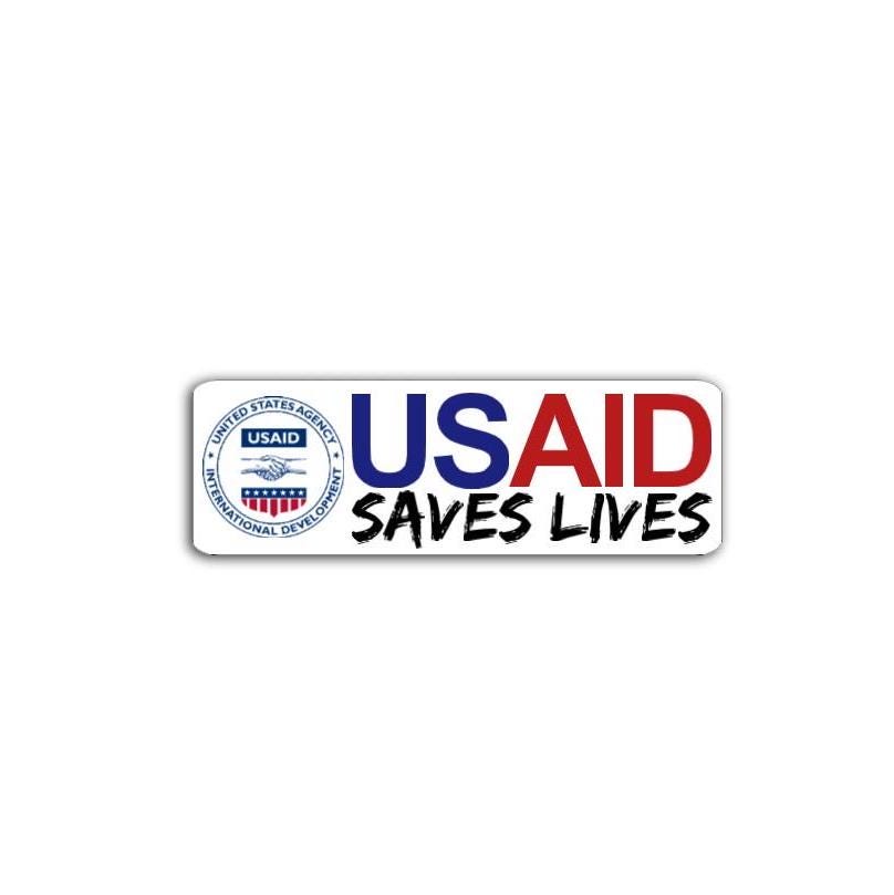 USAID Saves Lives Vinyl Decal or Magnet | Humanitarian Aid Sticker | Global Support Decal | USAID Advocacy Magnet