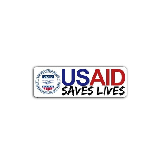 USAID Saves Lives Vinyl Decal or Magnet | Humanitarian Aid Sticker | Global Support Decal | USAID Advocacy Magnet