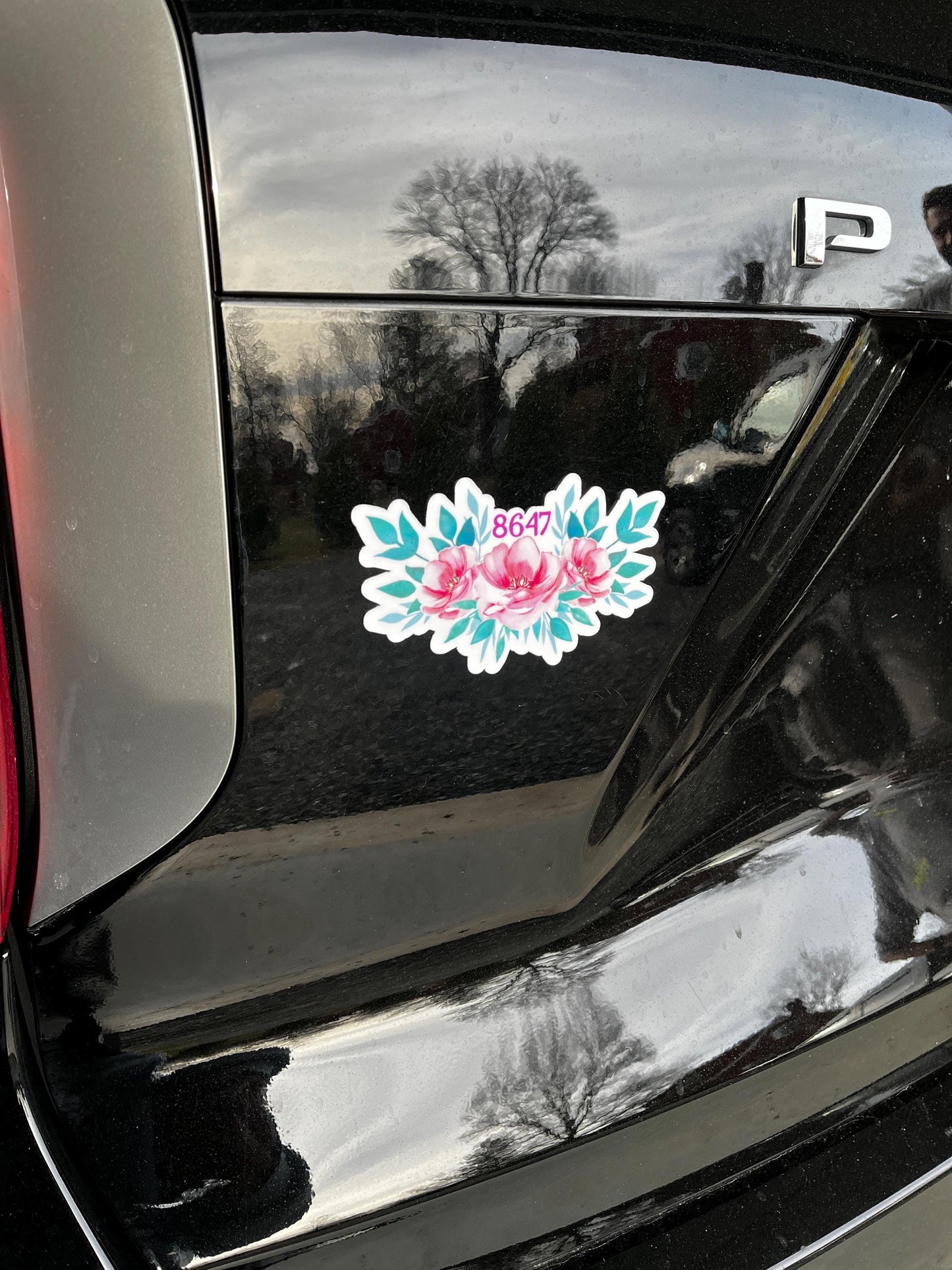 8647 (Get Rid of Trump) or FDT Subtle Dainty Pink Flowers Vinyl Decal or Magnet | Political Statement Sticker | Anti-Trump Protest Design