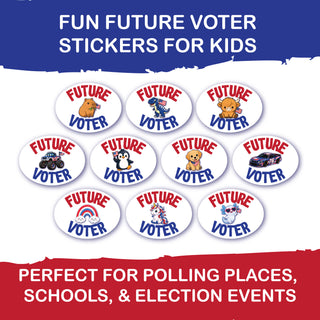 Future Voter Stickers for Kids, Bulk Election Day Stickers, Polling Place Giveaways, Classroom Mock Election, Kids Voting Stickers
