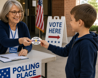 Future Voter Sticker for Kids, Election Day Sticker, Kids Voting Sticker, Patriotic Voter Sticker, Polling Place Sticker, Civic Engagement