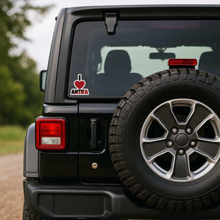 Black Jeep with a 'I ❤️ Antifa' sticker on the back window.