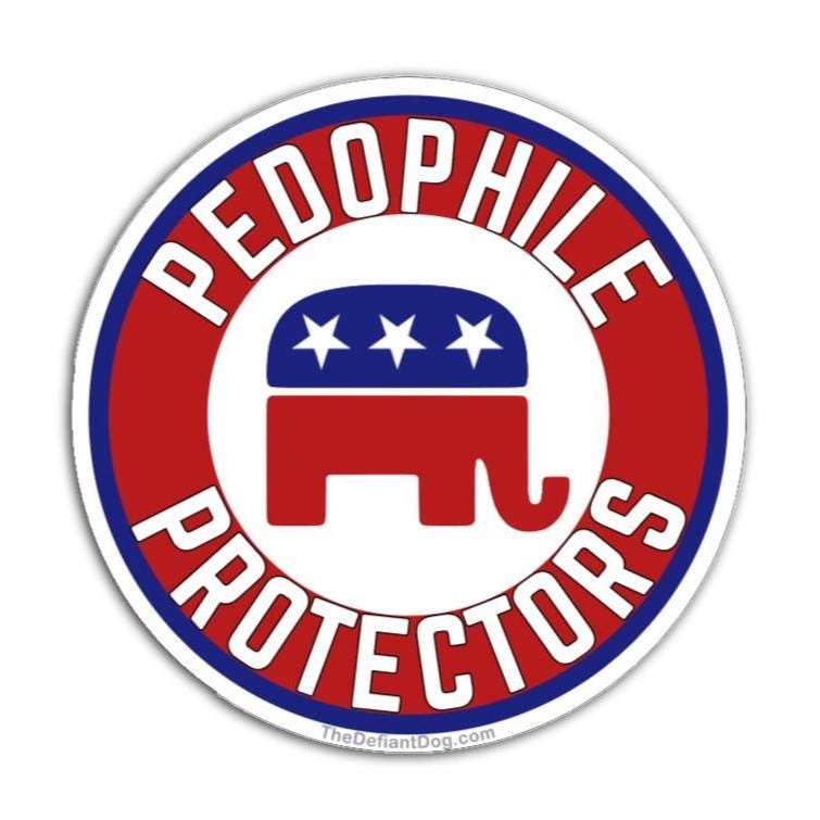 Pedophile Protectors Sticker Pack, Magnet, or Vinyl Decal | GOP Parody | Political Satire | Anti-Trump Protest Stickers