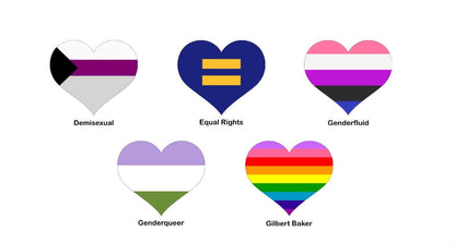 Pride Flag Heart Sticker Pack, Magnet or Vinyl Decals: LGBTQ+ Equality & Inclusivity Stickers