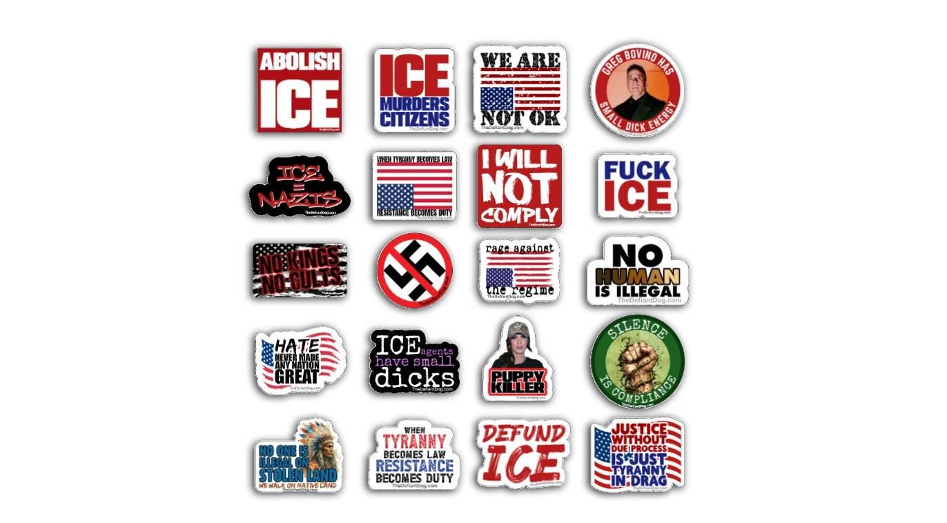 ICE Protest Anti Trump Variety Sticker Pack, Abolish ICE Magnet Set, Political Resistance Vinyl Decals, Activist Car Laptop Stickers