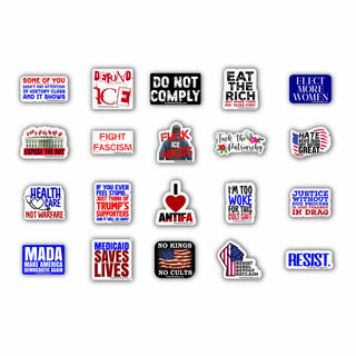 Resist & Persist Variety Pack | Progressive Protest Stickers | Anti Fascism Decals | Democracy Activist Sticker Collection | Anti Trump
