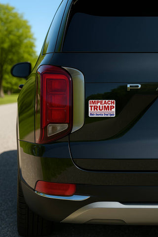Car with 'IMPEACH TRUMP' sticker on the back