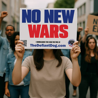 NO NEW WARS – Free Printable Protest Sign Download