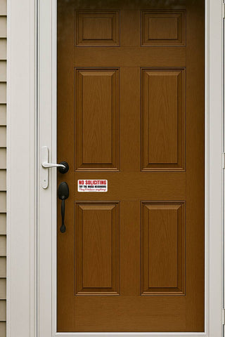 No soliciting anti Trump vinyl decal on residential front door funny political sign try the maga neighbors home entrance sticker
