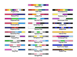 Magnets featuring the colors of the various LGBTQ+ gay pride flags