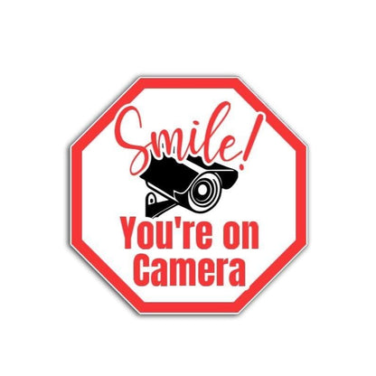 smile you're on camera magnet or sticker