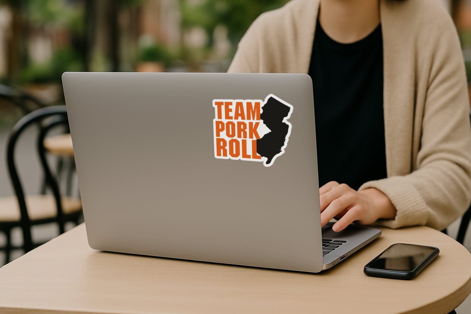 'Team Pork Roll or Team Taylor Ham' magnet or vinyl decal displayed on the back of a black SUV. A bold, high-quality political sticker perfect for cars, laptops, fridges, or toolboxes. Great for activists, protestors, or anyone fed up with fascism.
