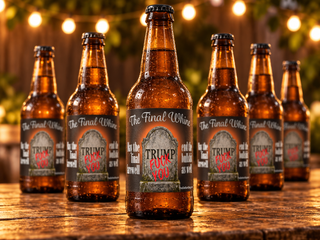 The Final Whine Anti-Trump Bottle Label | Funny Political Wine, Champagne, Liquor, & Beer Labels Trump is Dead bottle label
