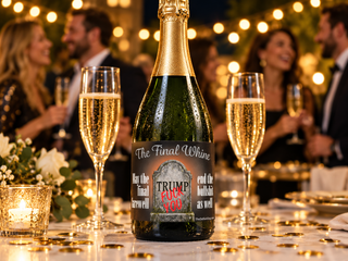 The Final Whine Anti-Trump Bottle Label | Funny Political Wine, Champagne, Liquor, & Beer Labels Trump is Dead bottle label