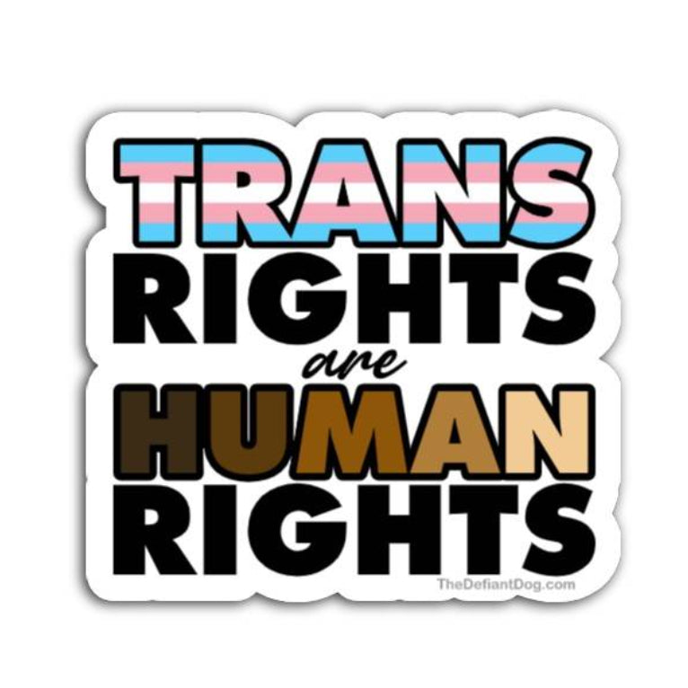 Trans Rights are Human Rights Magnet or Vinyl Decal – The Defiant Dog