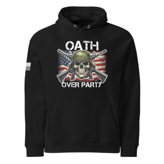 Oath Over Party Hoodie Patriotic Veteran Constitution Apparel Anti Trump Military Skull Hoodie Pro Democracy Veteran Gift