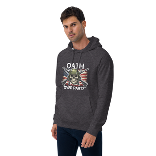 Oath Over Party Hoodie Patriotic Veteran Constitution Apparel Anti Trump Military Skull Hoodie Pro Democracy Veteran Gift