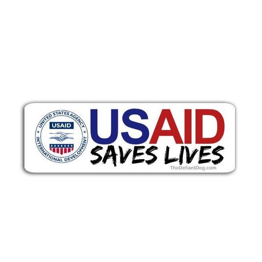 US Aid logo with 'US Aid Saves Lives' text on a white background
